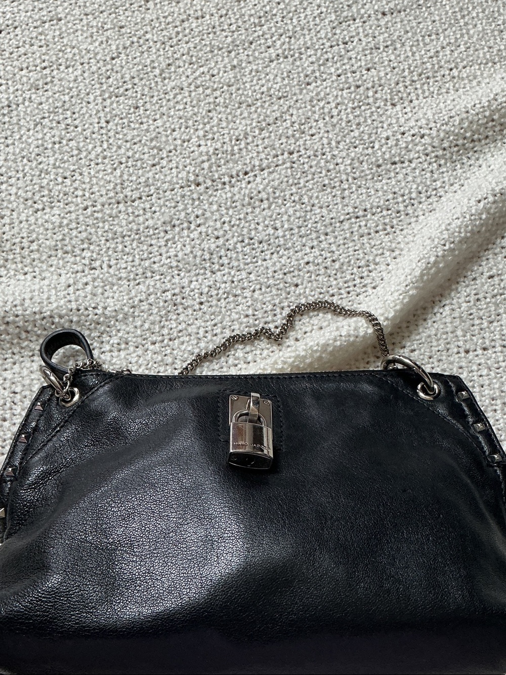 Marc Jacobs Leather Padlock Chain Shoulder Strap & Removable Crossbody Strap - Picture 8 of 14